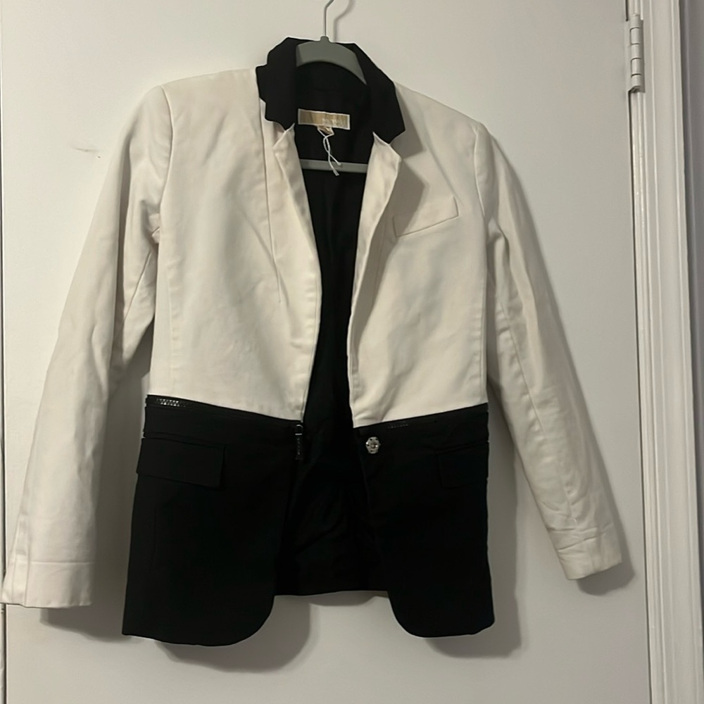 Michael  Kors Black/Off white color block blazer O